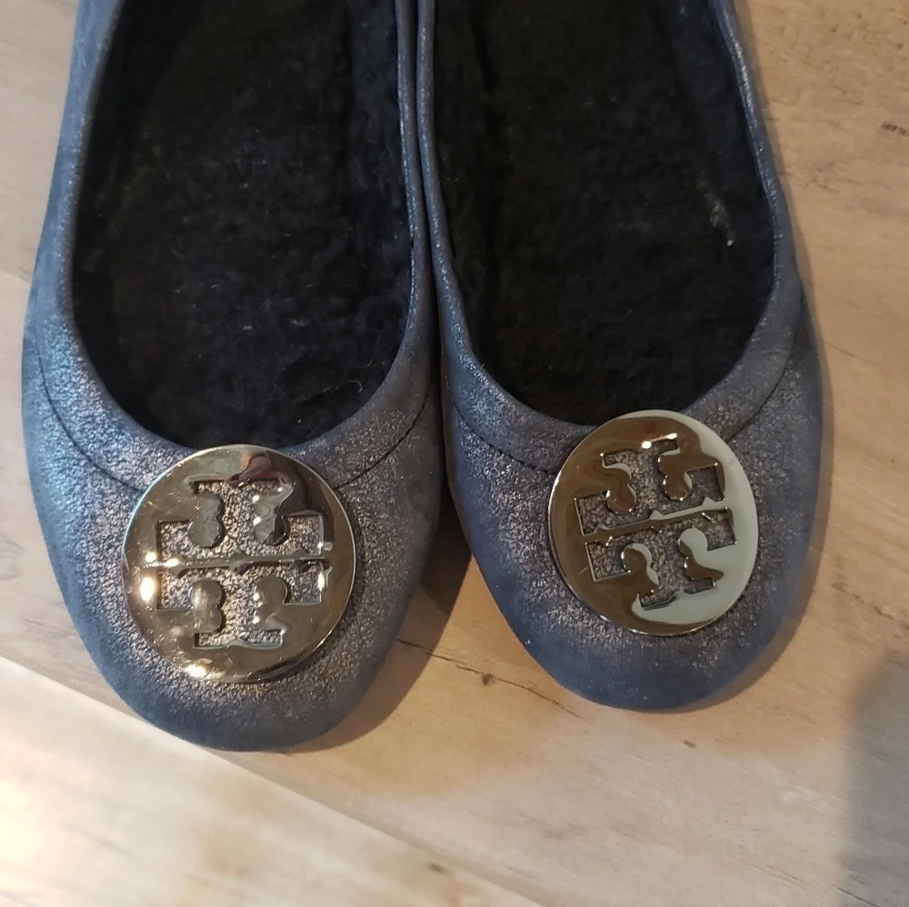 Tory Burch Fur Lined Leather Flats Womens Career